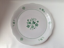 Zsolnay Sinkó madaras zöld kínálótál, 29,8 cm