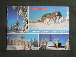 Képeslap,Csehország,Janské Lázně (Jánosfürdő) üdülőhely,Černá Hora Fekete-hegy,1985-