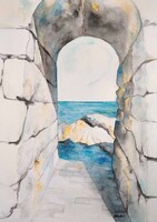 Bánrévi Róbert: Átjáró - akvarell