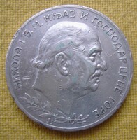 Ezüst 2 Perper I. Miklós 1910-1918 -Montenegró RRR T1 Certivel