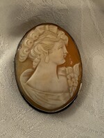 Camea nagy méretű,bross vagy medál,ezüst keretben