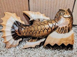 Hatalmas 44 cm faragott hal dekoráció ALKUDHATÓ