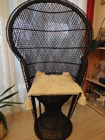 Vintage páva fotel - matt fekete varázsban