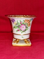 Herendi oroszlán lábas talpas kaspó / mini amfóra 24 K-os arany díszítéssel