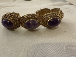 Aranyozott ezüst filigrán karkötő