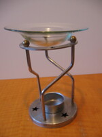 Fém és üveg aromalámpa , mécsestartó, illóolaj párologtató