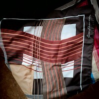 Jim Renoir Geometric Print Brown Burnt selyem kendő