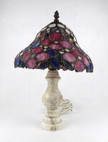 1Y315 Tiffany burás márványtestű asztali lámpa 42 cm