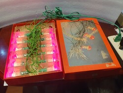 Retro meseszép első generációs karácsonyi Zlatokov gombás fényfüzér izzósor szocreál Csehszlovák