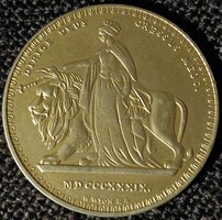 Angol emlékérme  , aranyozott  1839 . 41mm. F2025