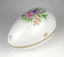 1Y256 Nagyméretű Kitty mintás Herendi porcelán tojás bonbonier 16.7 cm