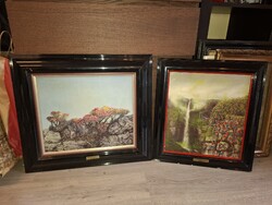 Dragan Malešević Tapi (1949-2002), két szerigráfiája, olajjal felülfestve, névtáblás keretében