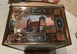 Ritka Nürnbergi kekszes fém doboz gyűjtői darab kitűnő állapotban
