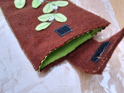 Kézzel készült, új virágos mobiltok, tablet tok, e-book, könyvtartó (12,5 x 18 cm.)