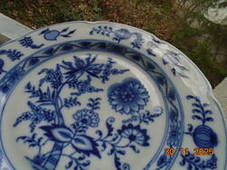 1880 Carlsbad Gesellschaft Brüder Martin látványos Meisseni Kék hagyma mintával kerek tálaló 29 cm