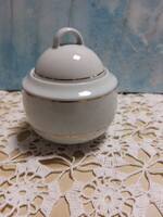 Alföldi Platina csíkos Saturnus porcelán kávés cukortartó