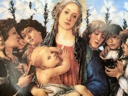 Bradex falitányér Madonna kis Jézus nyolc angyal