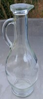 Üveg olaj/ ecet kiöntő – vintage üvegkancsó füllel