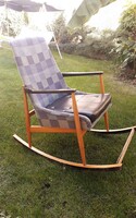 Heczendorfer László tervezésű, ritka, magyar, retro hintaszék, hintafotel