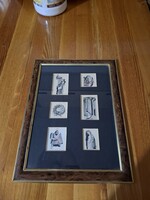 Szántó Piroska illusztrációk, "Caesarok élete" 6 db, akvarell, tus, 1968, szép keretezésben