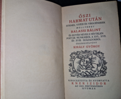 1921, KNER bibliofil kiadvány, Őszi harmat után, Balassi Bálint és mások vitézi énekei