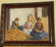 (N) Klimó István (1883-1961) : Kukorica morzsolók