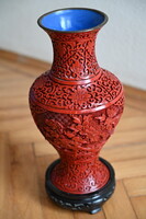 Cinóber kínai váza- csodás karácsonyi ajándék