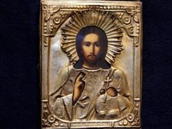 Kiemelkedő technikai tudással, részletgazdagon megfestett ikon a 19.szd.-ból