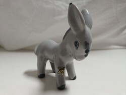 Szürke porcelán csacsi, szamár figura - nem hibátlan 11 x 10 cm