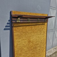 Vintage mcm fa előszobafal réz akasztókkal