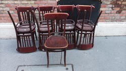 Jelzett Thonet szék garnitúra ,10 db egyforma stílusos étkezőszék