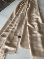 Hermès silk and cashmere scarf in muted gold, 200 x 70 cm