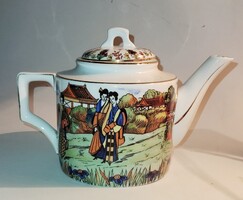 Zsolnay porcelán fedeles kanna kínaizáló mintával