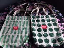 Textil szatyor, bevásárló táska / 2 db spárga és káposzta mintával