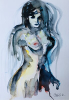 Egy érzéki akt akvarell. Egy hét- egy esély, ne hagyd ki!