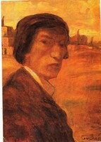 Képeslap:  Gulácsy Lajos festmény. Önarckép.