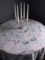 Krémszín francia  kerek csipketerítő