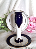 Zsolnay pompadour 3-as gyertyatartó tállal