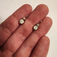 Antik ezüst buton fülbevaló