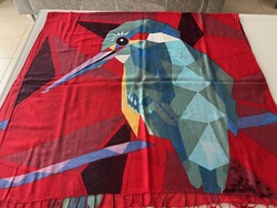 Jones márkájú sál stilizált jégmadár mintával, 180 x 88 cm