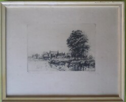 Boldizsár István: Vizimalom nagy fákkal