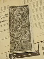 Perei Zoltán kiállítás meghívó/ eredeti fametszetekkel