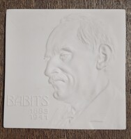 RITKA  Herendi porcelán  Babits 1883 - 1941 emlék plakett  díszdobozában  11,5 x 12 cm