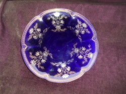 Arany színű mintával  cobalt festéses tányér 19 cm