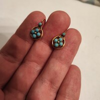 Antik arany fülbevaló türkizzel