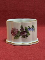 Herendi kézzel festett virágmintás porcelán szalvétagyűrű – hibátlan