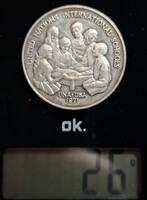 800as ezüst érme,  26 gramm!  Sorszámozott,  jelzett darab!  Képeken látható állapotban!