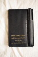 Reklám notesz , Hungaroszervíz autó és motorkerékpár javító KTSZ Bp. XIV. Gizella út 20. tollal