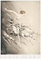 Louis Icart Lendület 1928 art deco metszet művészeti plakátja, fiatal lány kutyák orosz agár játék