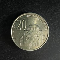 Szerbia - Serbia - 20 dinars - 2003 coin